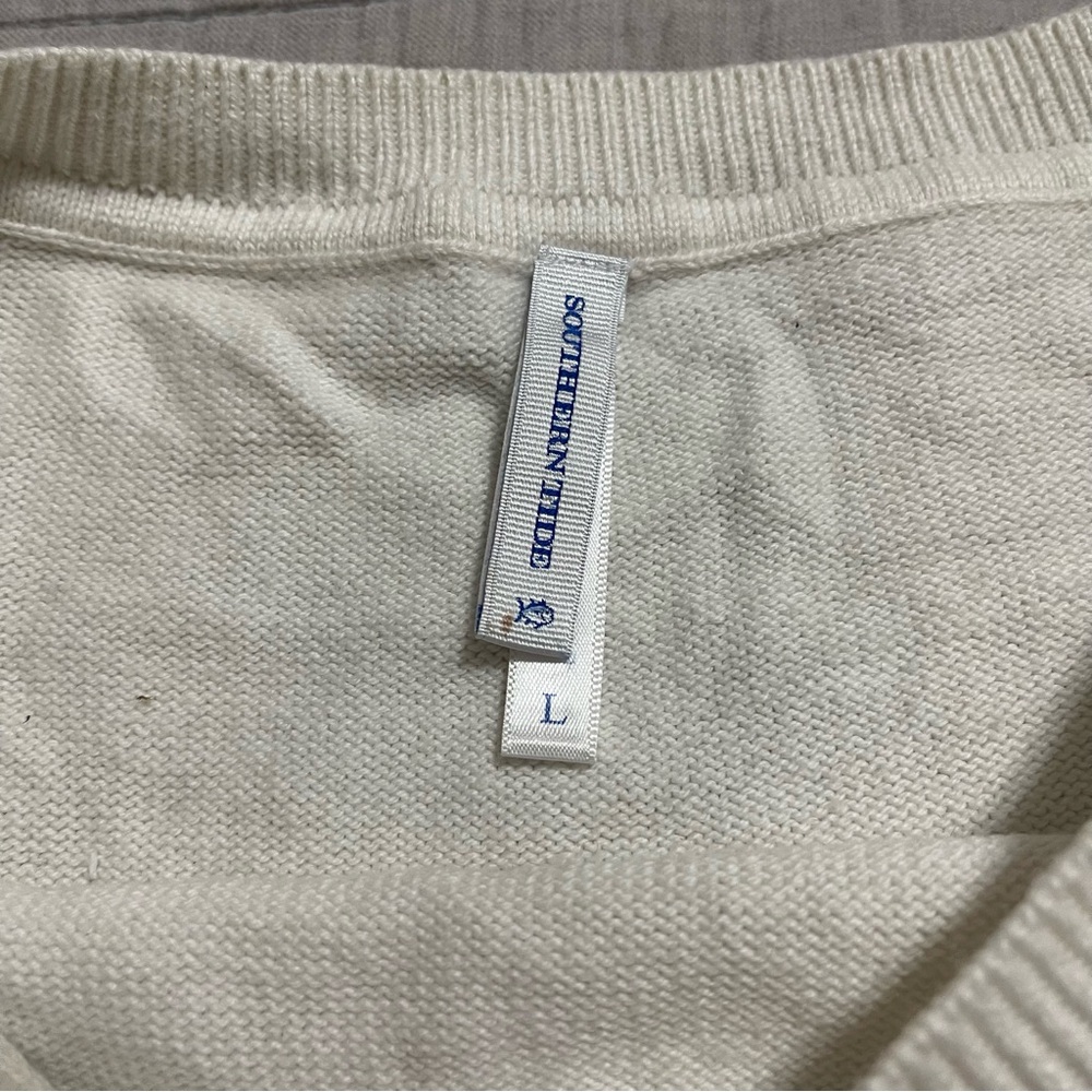 Southern Tide Jessa Pullover Sweater Cashmere Blend Marshmallow Size Large - Picture 2 of 9